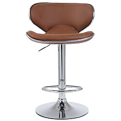 Avis Decoshop26 Lot de 2 tabourets de bar pivotant design moderne en PVC marron clair support en métal chromé 10_0004264