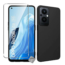 Htdmobiles Coque pour Oppo Reno 8 Lite 5G / OnePlus Nord N20 5G - housse etui silicone gel fine + film ecran - NOIR