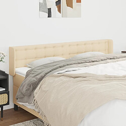 Maison Chic Tête de lit scandinave avec oreilles,meuble de chambre Crème 203x16x78/88 cm Tissu -MN76478