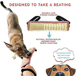 Avis Jouet de coussin à mordre pour chien avec 2 poignées en corde Puppy Strong Linen Chew Training Interactive Playing Toys