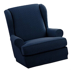 Acheter Housse De Housse De Fauteuil En Tissu Polyester élastique Losange Tricotée, Bleu Foncé