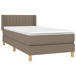 Avis Maison Chic Lit Adulte - Lit simple Lit à sommier tapissier avec matelas moelleux - Meuble de Chambre - Taupe 100x200 cm Tissu -MN55800