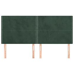 Avis Maison Chic Lot de 4 Têtes de lit design pour chambre - Décoration de lit Vert foncé 80x5x78/88 cm Velours -MN30582