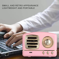 Universal Haut-parleur Bluetooth portable Mini-Radio Rétro Radio Radio USB / TF Lecteur de musique HIFI 3D STEREO SUROUVE STEROWOOFER STERWOOFER | Haut-parleurs portables (rose)