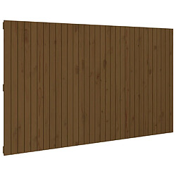 vidaXL Tête de lit murale Marron miel 204x3x110 cm Bois massif de pin