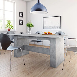 vidaXL Table à manger Gris béton 180x90x76 cm Bois d’ingénierie