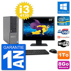 PC Dell Optiplex 3020 SFF Ecran 22" i3-4130 RAM 8Go Disque 1To Windows 10 Wifi - Occasion