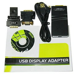 Wewoo Adaptateur noir USB 2.0 vers VGA, DVI, HDMI, Résolution: 1920 * 1080 pas cher