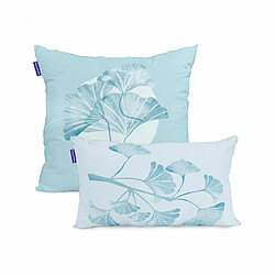 Happy Friday Set de housses de coussin HappyFriday Blanc Ginkgo Multicouleur 2 Pièces