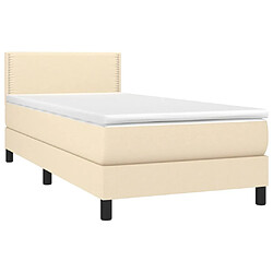 Avis Maison Chic Structures de lit + matelas,Lit à sommier tapissier avec matelas Crème 80x200 cm Tissu -MN87862