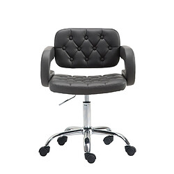 Avis Decoshop26 Chaise de bureau réglable en hauteur pivotante dossier et accoudoir synthétique gris BUR10415