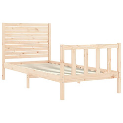 Maison Chic Cadre/structure de lit et tête de lit pour adulte - Lit Moderne Chambre 100x200 cm bois massif -MN31504 pas cher