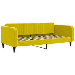 vidaXL Lit de repos sans matelas jaune 90x200 cm velours