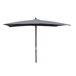 Concept Usine Parasol en bois rectangulaire 297x191 cm toile grise PISE