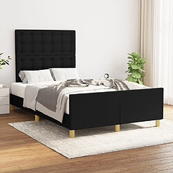 Maison Chic Lit adulte - Cadre Structure de lit avec tête de lit Contemporain Noir 120x200 cm Tissu -MN31152