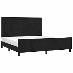 Avis Maison Chic Lit adulte - Cadre Structure de lit avec tête de lit Contemporain Noir 160x200 cm Velours -MN66248