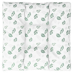 vidaXL Coussin de palette motif de feuilles 70x70x12 cm tissu