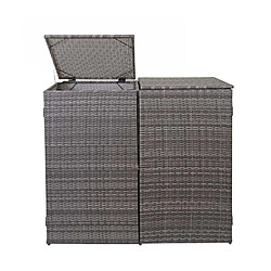 Avis Mendler Cache-poubelle pour 2 poubelles HWC-E25, box pour poubelles, revêtement, polyrotin 2x120l ~ gris