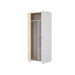 Avis Vente-Unique Armoire SONIA - 2 portes - L90cm - Coloris : Chêne et blanc