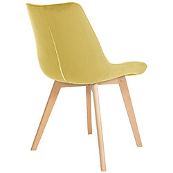 Acheter Decoshop26 Lot de 2 chaises de salle à manger design scandinave coutures carrées en velours jaune pieds en bois clair 10_0001680