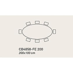 Acheter Inside 75 Table repas 8 couverts ELLISSE pieds métal plateau marbre blanc