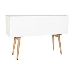 Pegane Buffet, meuble de rangement en bois de sapin coloris blanc, naturel - Longueur 120 x Profondeur 35 x hauteur 80 cm