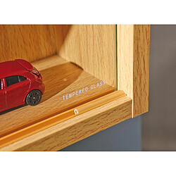 Pegane Vitrine murale, étagère murale en bois coloris imitation hêtre - longueur 80 x profondeur 9,5 x hauteur 60 cm pas cher