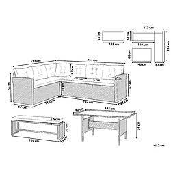 Avis Beliani Canapé d'angle Set lounge pour jardin VITERBO Verre Gris