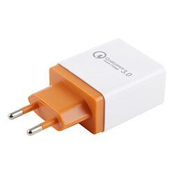 Wewoo Chargeur 2.1A 3 ports USB rapide de voyage, prise UE (Orange)