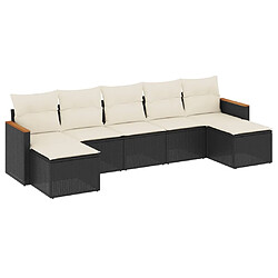 Maison Chic Salon de jardin 7 pcs avec coussins | Ensemble de Table et chaises | Mobilier d'Extérieur noir résine tressée -GKD65943