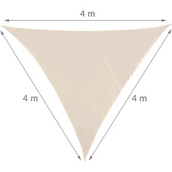 Helloshop26 Voile d'ombrage triangle 4 x 4 x 4 m beige 13_0002937_2