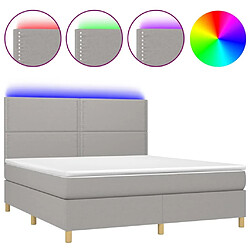 Sommier à lattes,Cadre à lattes de lit pour Adulte matelas et LED Gris clair 160x200 cm -MN36382