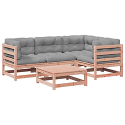 vidaXL Salon de jardin 5 pcs et coussins bois massif sapin de douglas