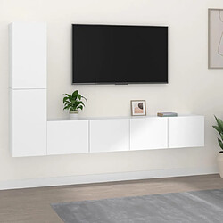 vidaXL Ensemble de meubles TV 4 pcs Blanc Bois d'ingénierie