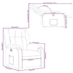 vidaXL Fauteuil inclinable électrique Crème Similicuir pas cher