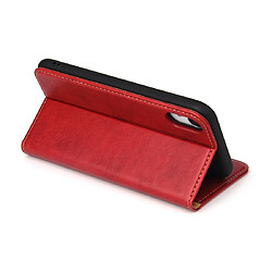 Wewoo Housse Coque Étui en cuir à rabat horizontal PU avec texture pour derme iPhone XRavec porte-carte et emplacements cartes rouge pas cher