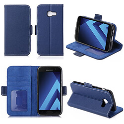 Xeptio Housse luxe Samsung Galaxy A3 2017 portefeuille bleue avec stand et porte cartes - Etui coque