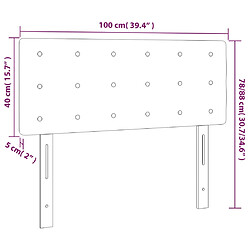 vidaXL Tête de lit à LED Crème 100x5x78/88 cm Tissu pas cher