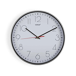 Horloge Murale Versa Blanc Argenté Plastique Quartz 4,3 x 30,5 x 30,5 cm