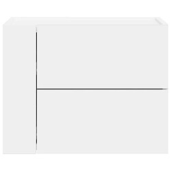 Avis vidaXL Table de chevet murale blanc 45x30x35 cm