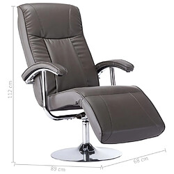 vidaXL Fauteuil TV gris similicuir pas cher