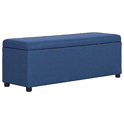 Avis vidaXL Banc avec compartiment de rangement 116 cm Bleu Polyester