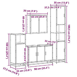 vidaXL Ensemble de meubles de salle de bain 4 pcs chêne sonoma pas cher