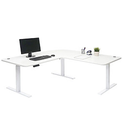 Decoshop26 Bureau d'angle table d'ordinateur réglable en hauteur électriquement 178 x 178 cm HDF couleur blanc pieds acier blanc 04_0006021