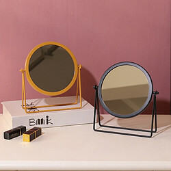 Acheter Wewoo Miroir à pansement simple de bureau en fer forgé rond châssis jaune