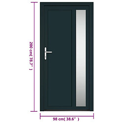 vidaXL Porte d'entrée anthracite 98x200 cm PVC pas cher