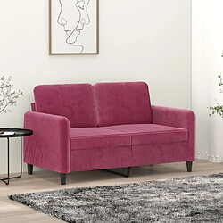 Maison Chic Canapé à 2 places,Sofa de Salon,Canapé droit Rouge bordeaux 120 cm Velours -GKD102262