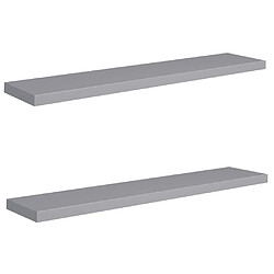 vidaXL Étagères murales flottantes 2 pcs gris 120x23,5x3,8 cm MDF