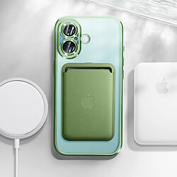 Avis Avizar Coque MagSafe pour iPhone 16 Silicone Contour Chromé Vert Foncé