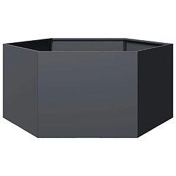 vidaXL Jardinière anthracite hexagone 104x90x45 cm acier